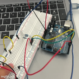 An LED blinking in a pattern