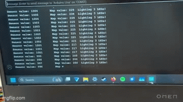 Console output from the Arduino IDE